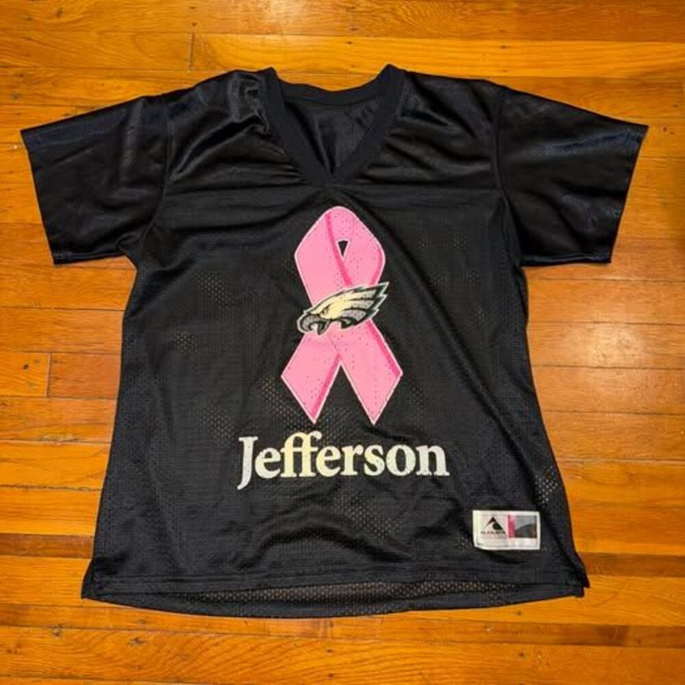 JEFFERSON Philadelphia Eagles Breast Cancer Awareness Jersey - Ladies L